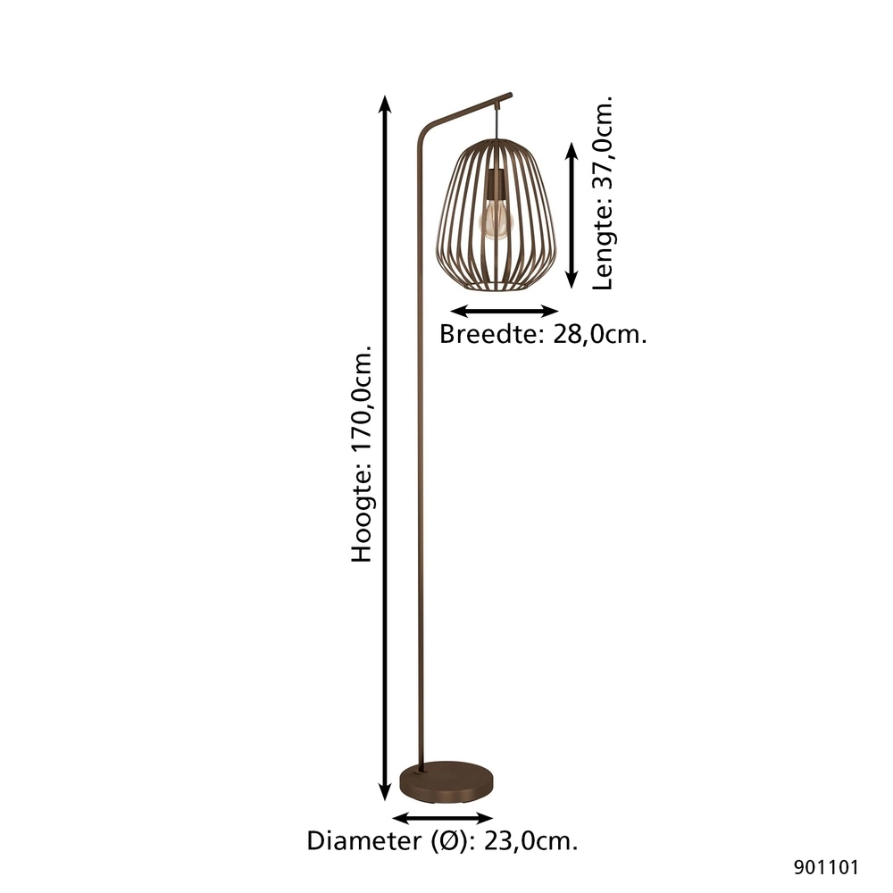 Bronzen vloerlamp Espinal 170cm Eglo 9008606312610