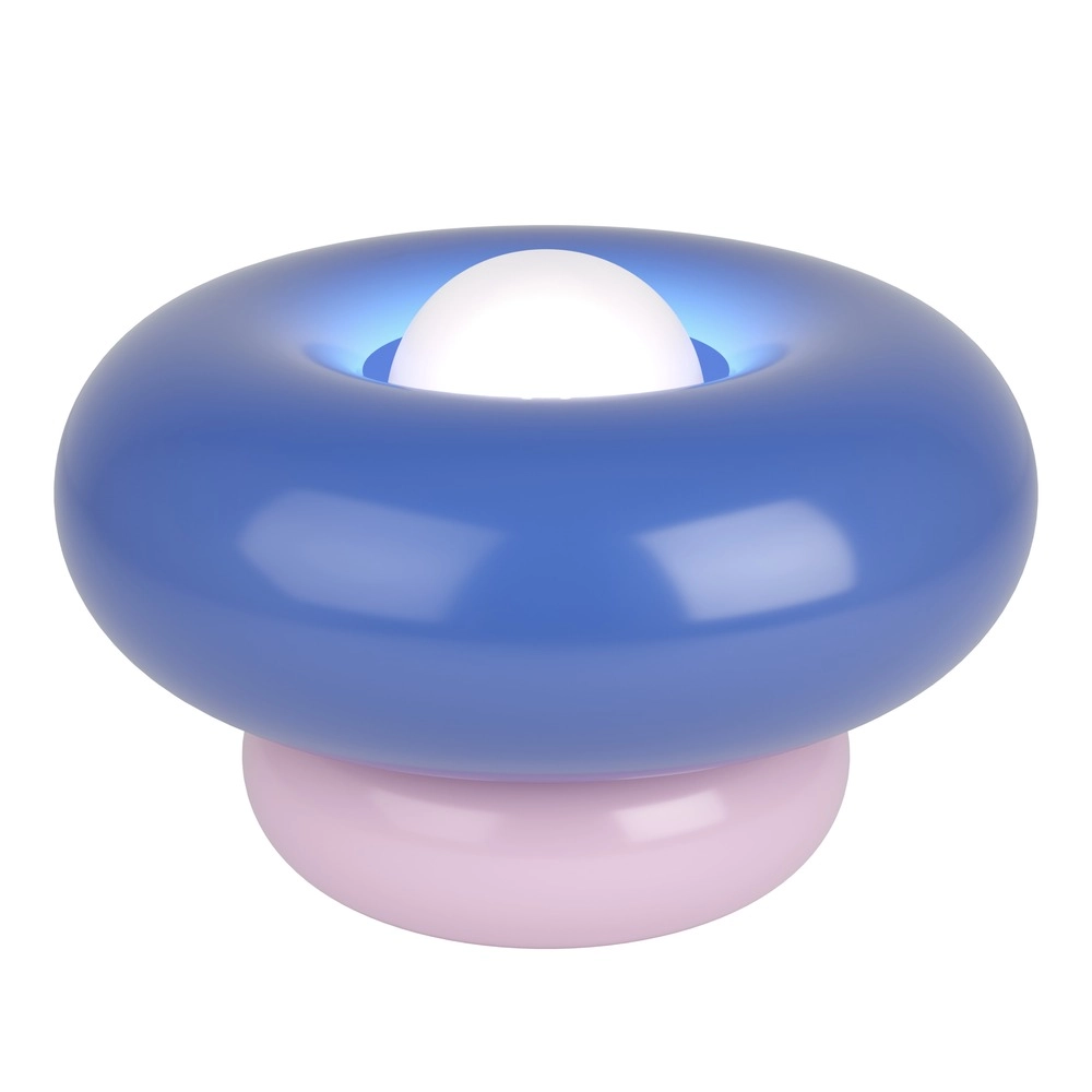 Design tafellamp Torchiarolo roze met blauw