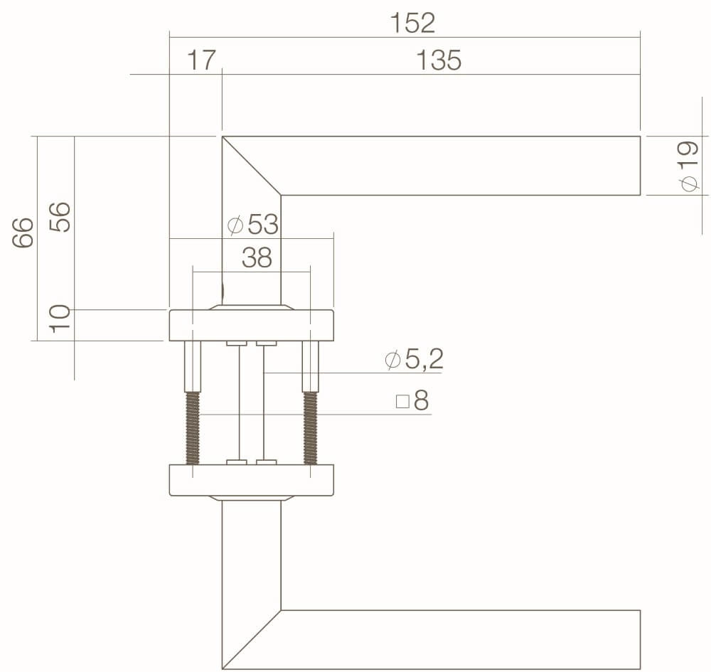 Deurklink Jura rond messing Intersteel 8714186697016