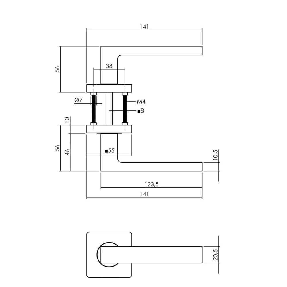 Compleet deurklinkset Hera zwart Intersteel 8714186634615