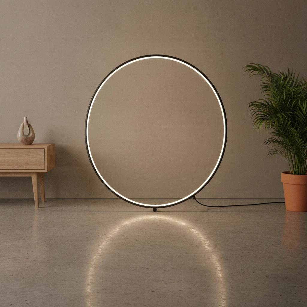 Vloerlamp Ring zwart Ø 79cm