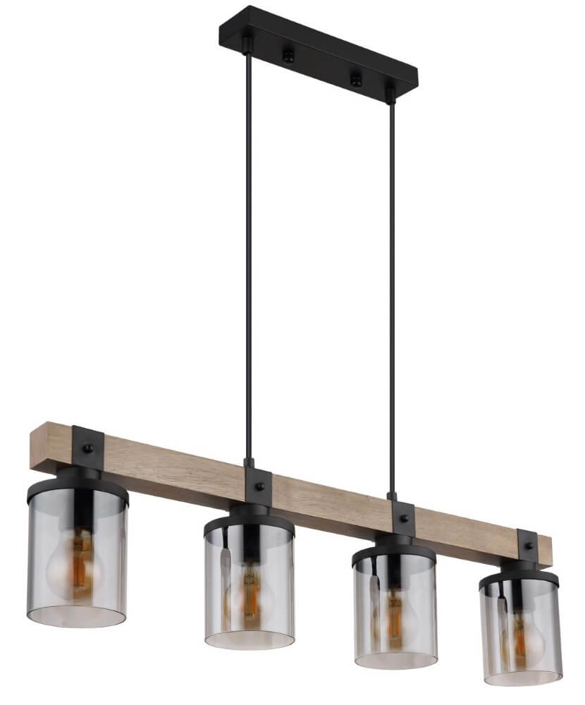 Houten hanglamp Lila 4-lichts Globo 9007371431724