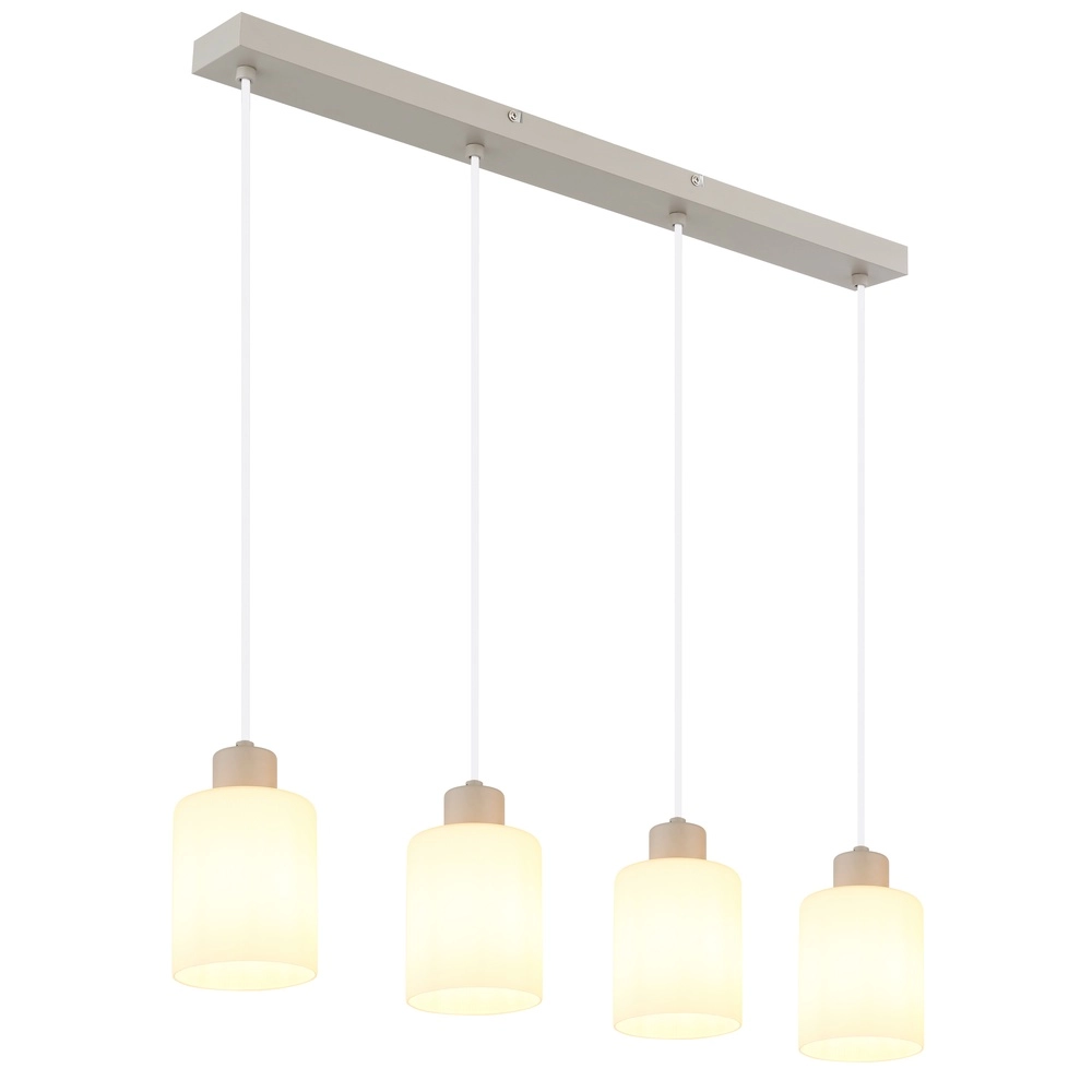 4-lichts hanglamp Trent zand bruin