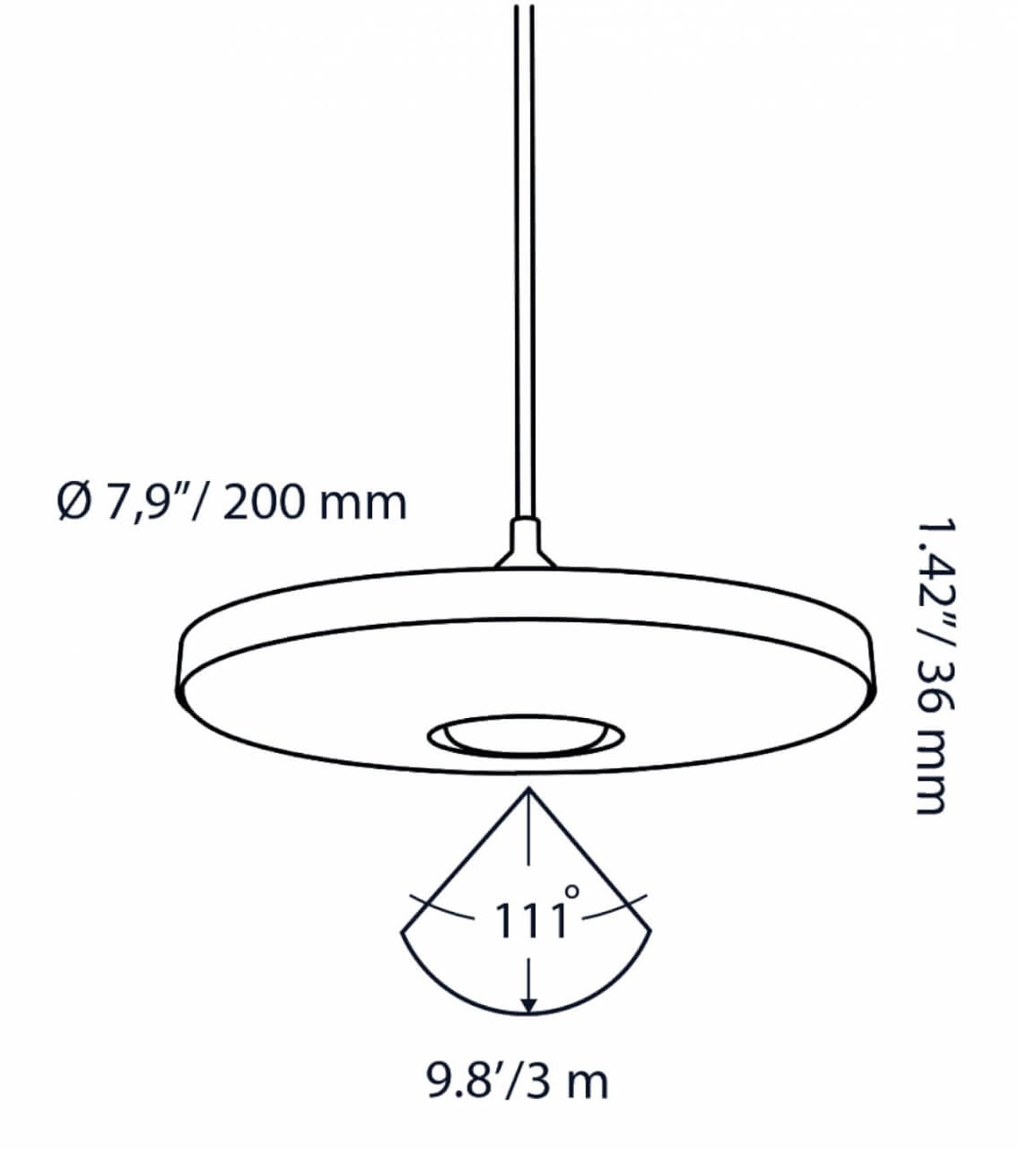 12 volt hanglamp DISC PENDANT In-lite 8717051005015
