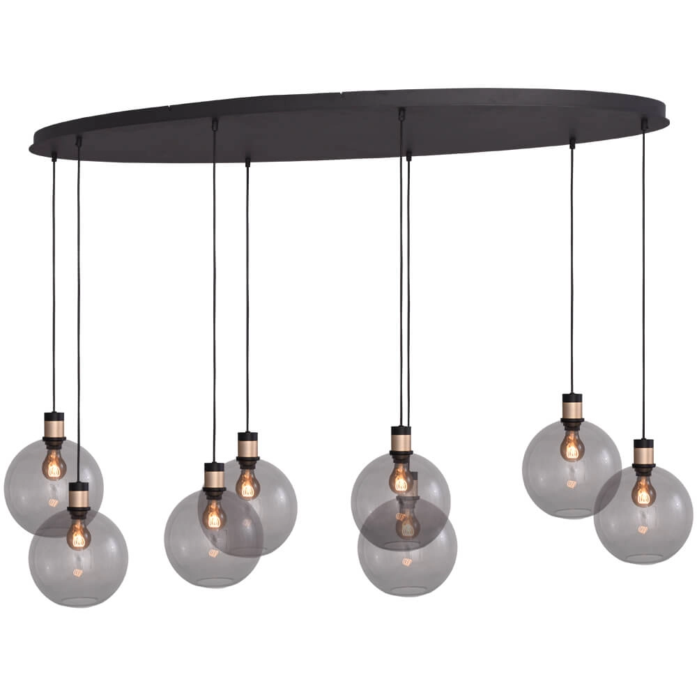 Hanglamp Lazise 2 8x Ø 20cm goud met zwart