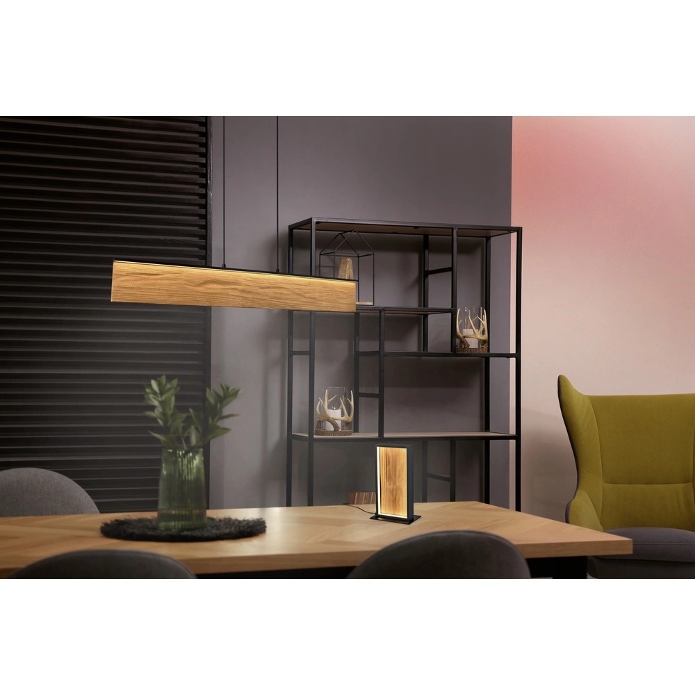 Design hanglamp Kalea zwart met hout Trio 4017807661422