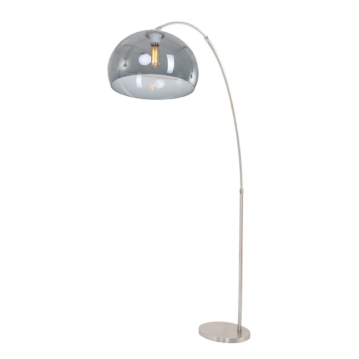 Arc lamp Gramineus staal met smoke glas