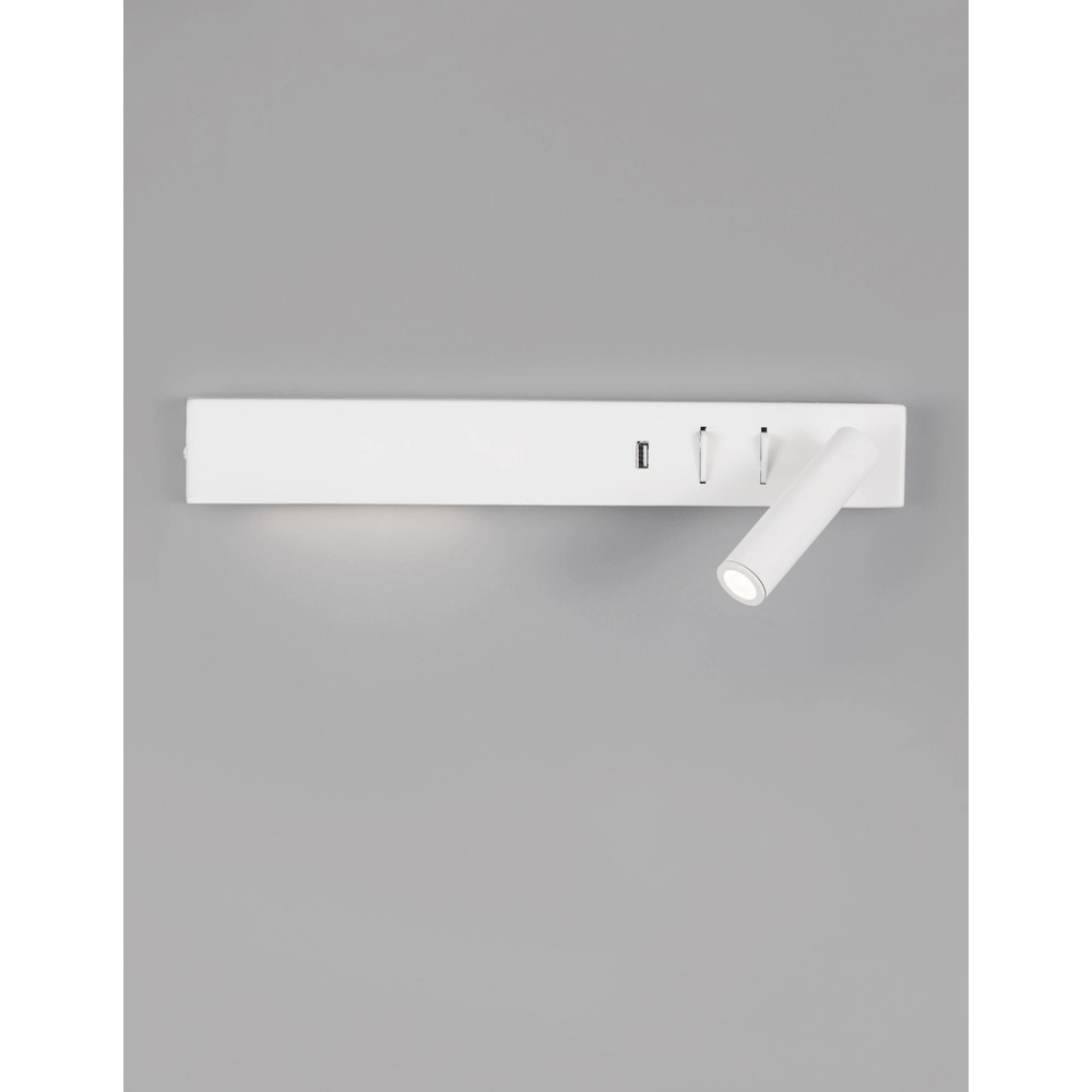 Bedlampje Vida rechts wit met usb Lyora 5212017427878