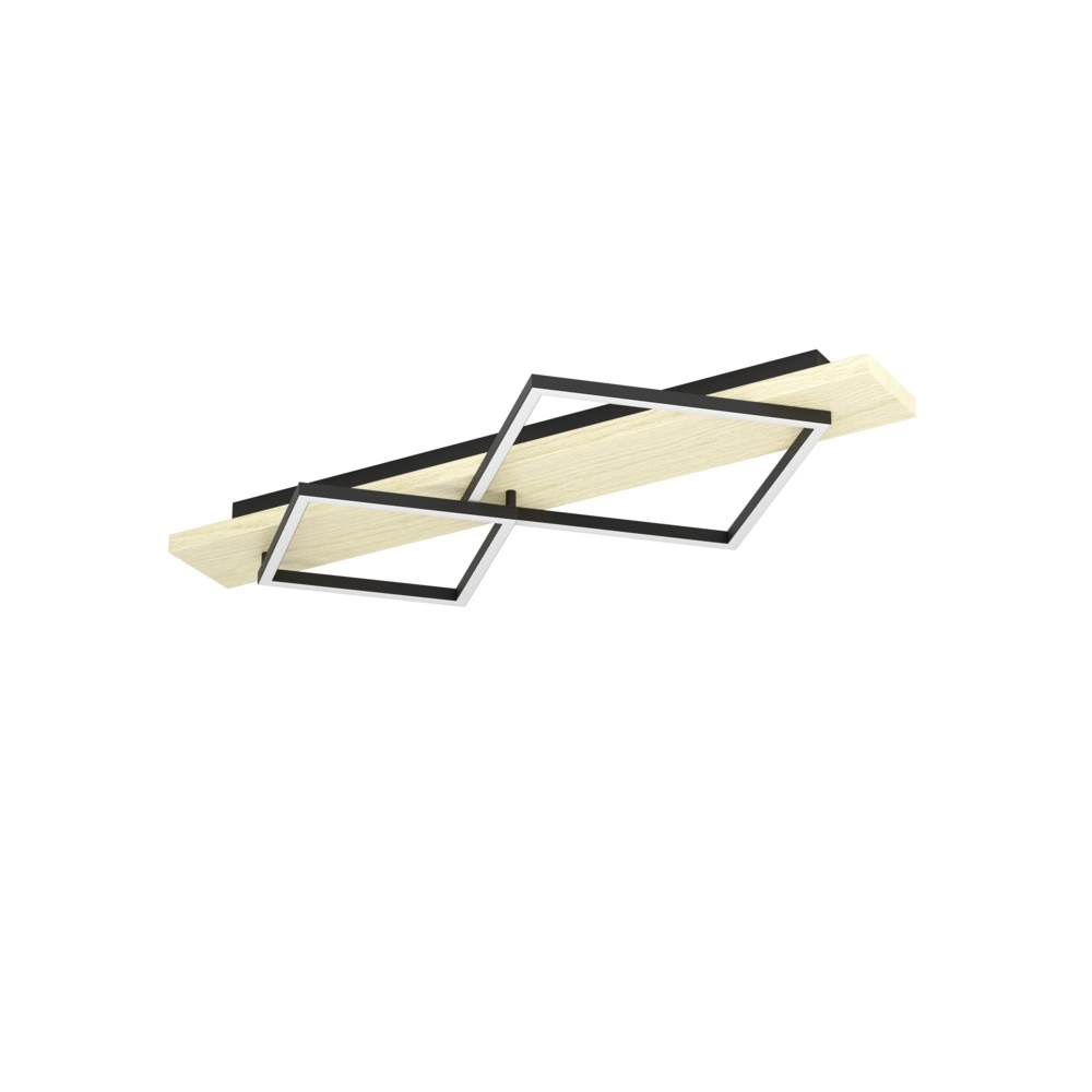 Design plafondlamp Boyal zwart met hout