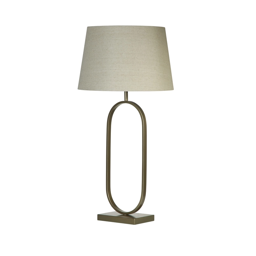 Tafellamp Modish brons met creme kap