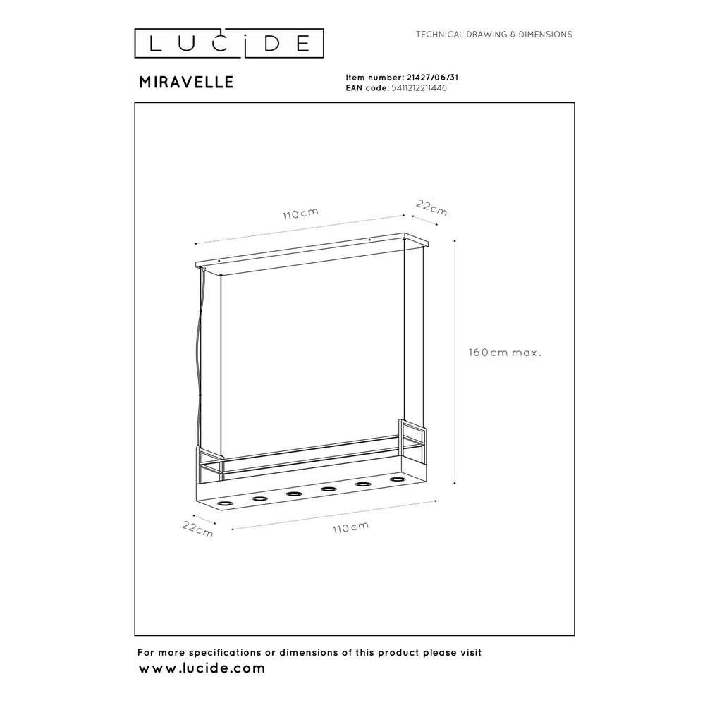 Witte hanglamp Miravelle design Lucide 5411212211446