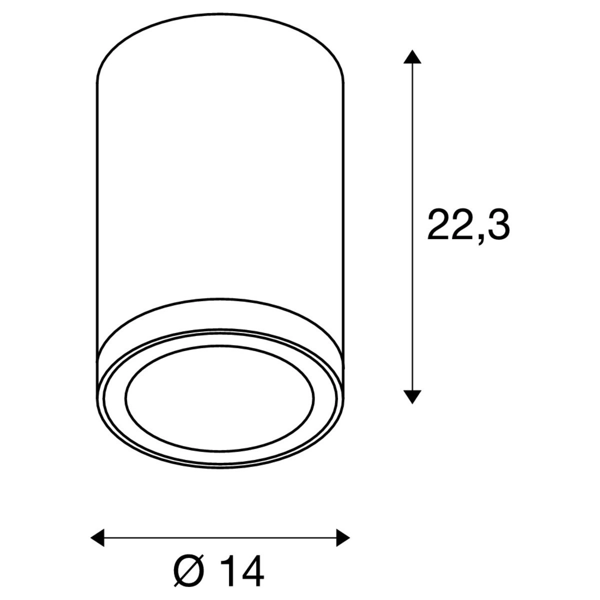 Plafond opbouwspot Enola Round SLV 4024163235990