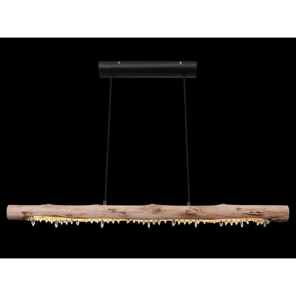 Eettafel hanglamp Felicitas zwart met hout Globo 9007371392889
