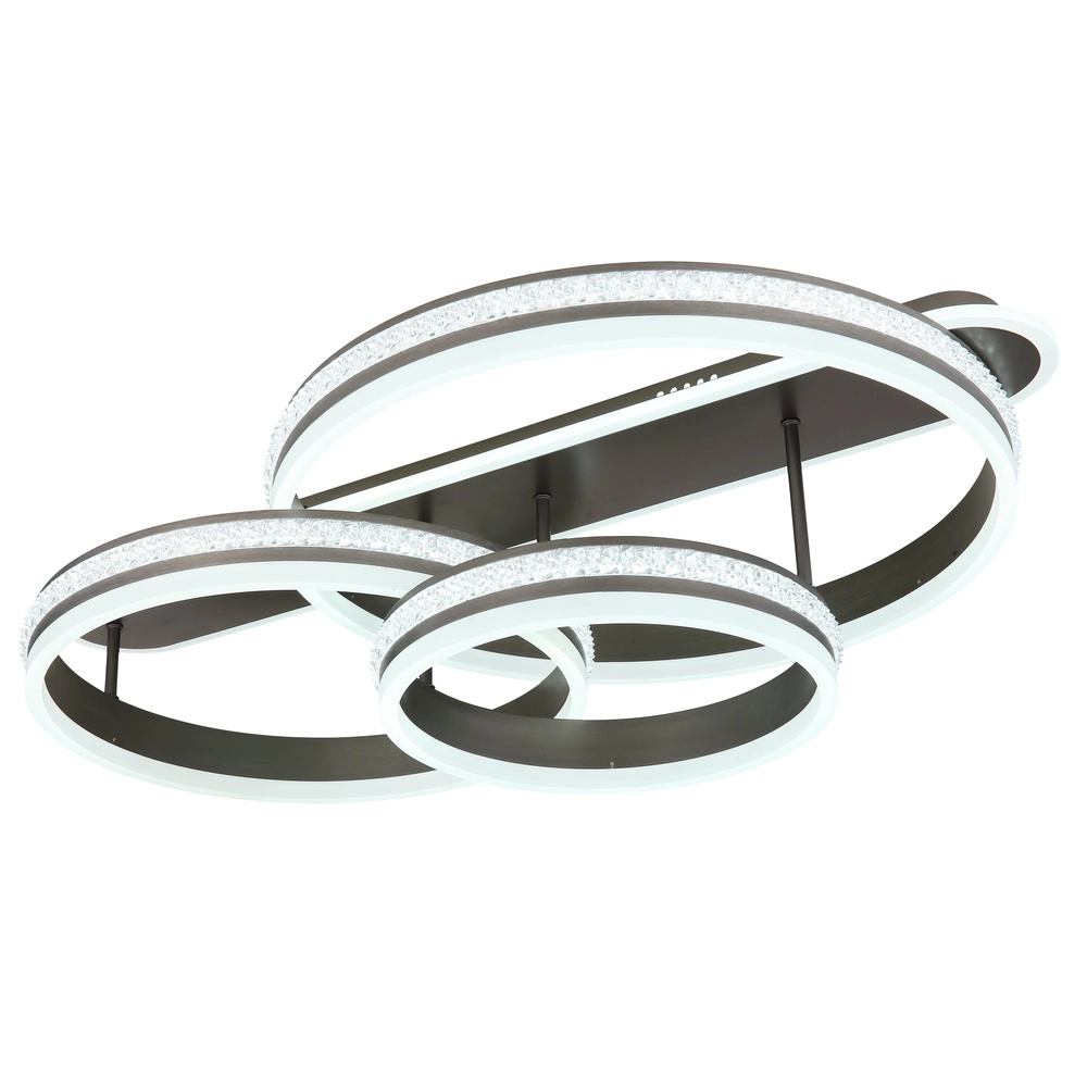 Design plafondlamp Grouni 3 ringen titanium geborsteld Globo 9007371449002
