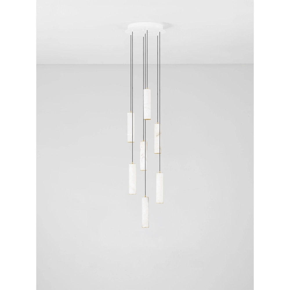 Hanglamp Diletto goud met wit 7-lichts Lyora 5212063503236