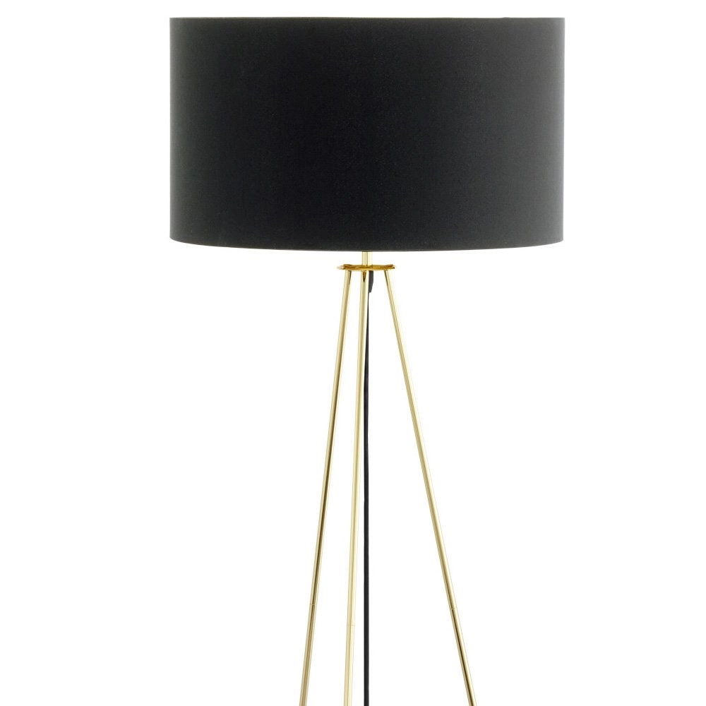 Design vloerlamp Camporale goud met zwarte lampenkap Stars of Light 9002759392314