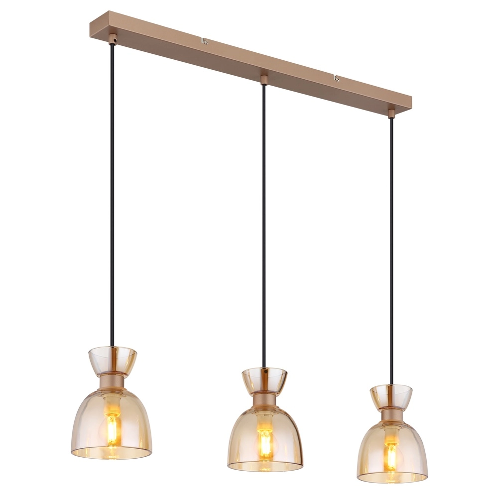 Design hanglamp Massey koffie bruin 3-lichts