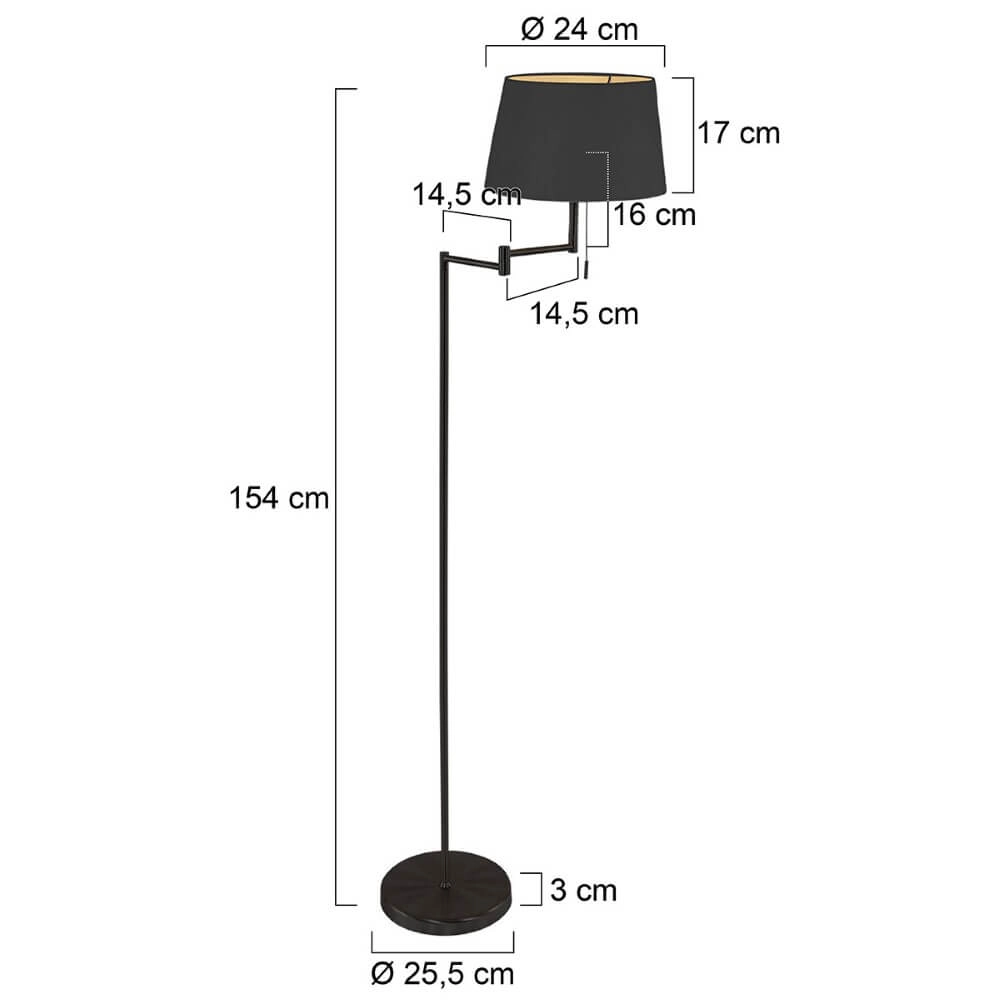 Zwarte schemerlamp Bella Steinhauer 8712746171143