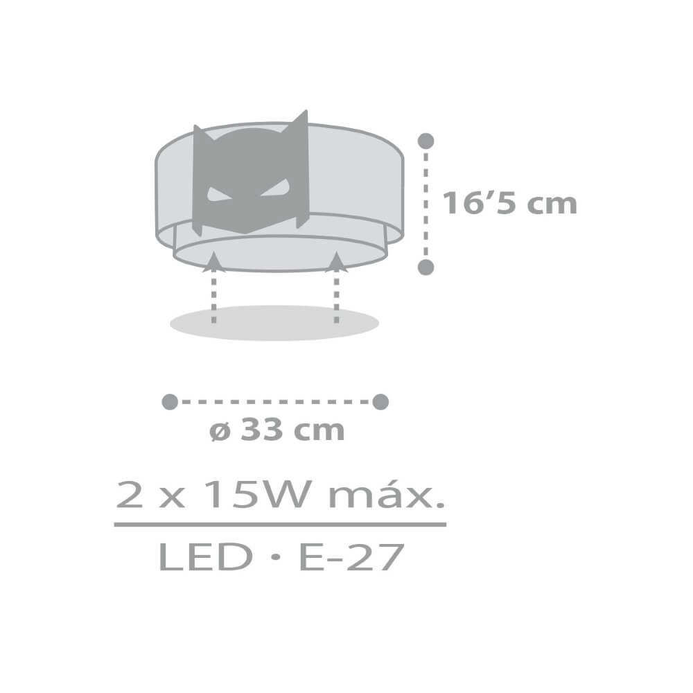 Kinderkamer plafondlamp Dark Hero Dalber 8420406003269
