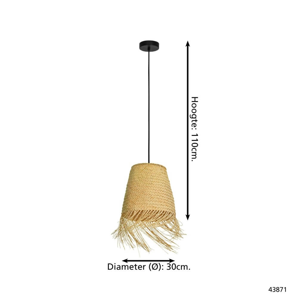 Rieten hanglamp Aycliffe Ø 30cm Eglo 9002759438715