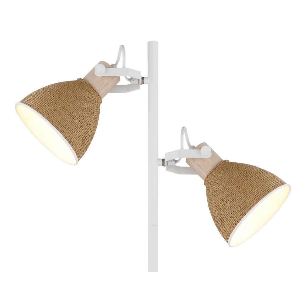 Vloerlamp Lyndon wit met rotan Globo 9007371580903