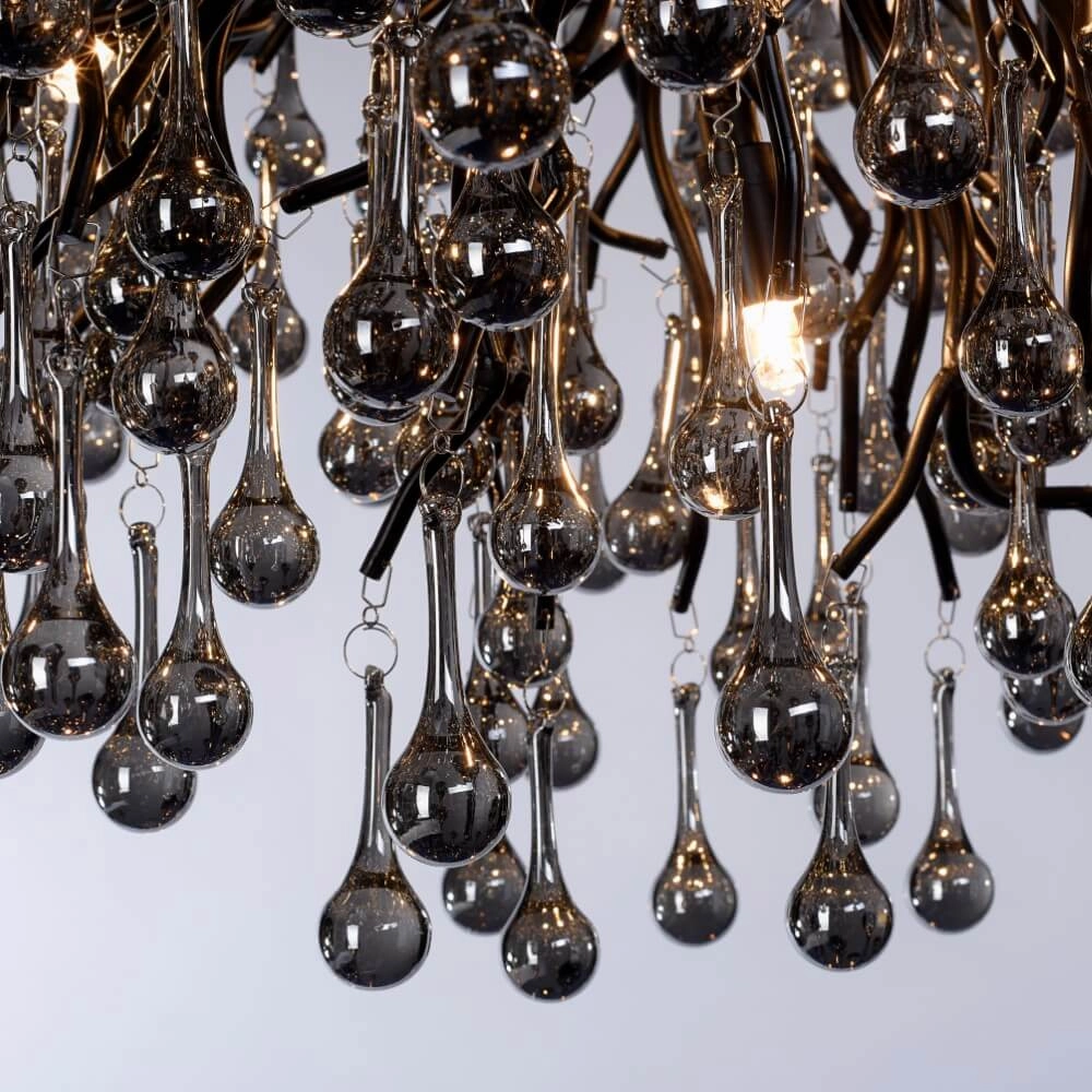 Unieke kroonluchter Icicle zwart Paul Neuhaus 4012248377567