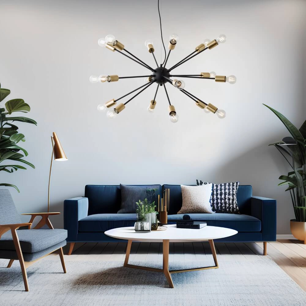 18-lichts hanglamp Dree zwart met goud Brilliant 4004353421709