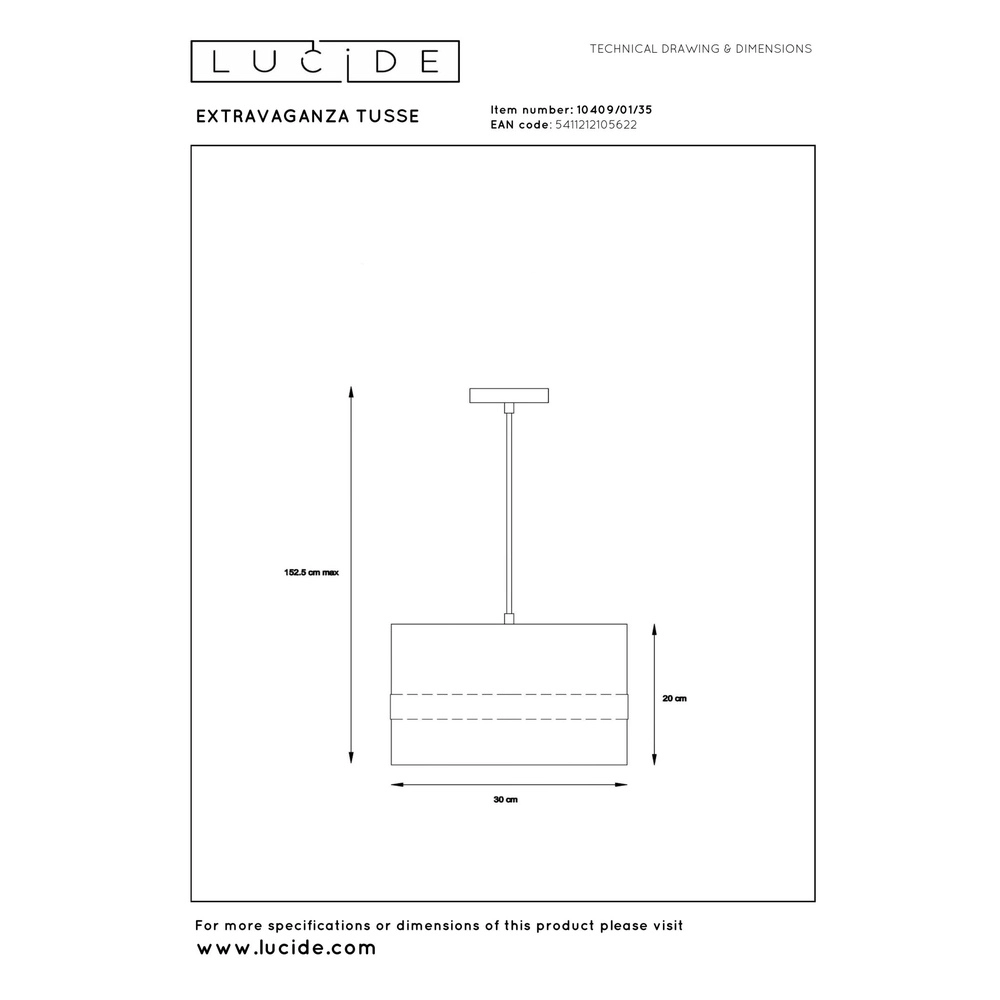 Design hanglamp Extravaganza Tusse blauw Lucide 5411212105622
