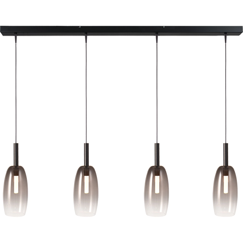 4L hanglamp Ø11,5cm Lido Olive met smoke-fading glas