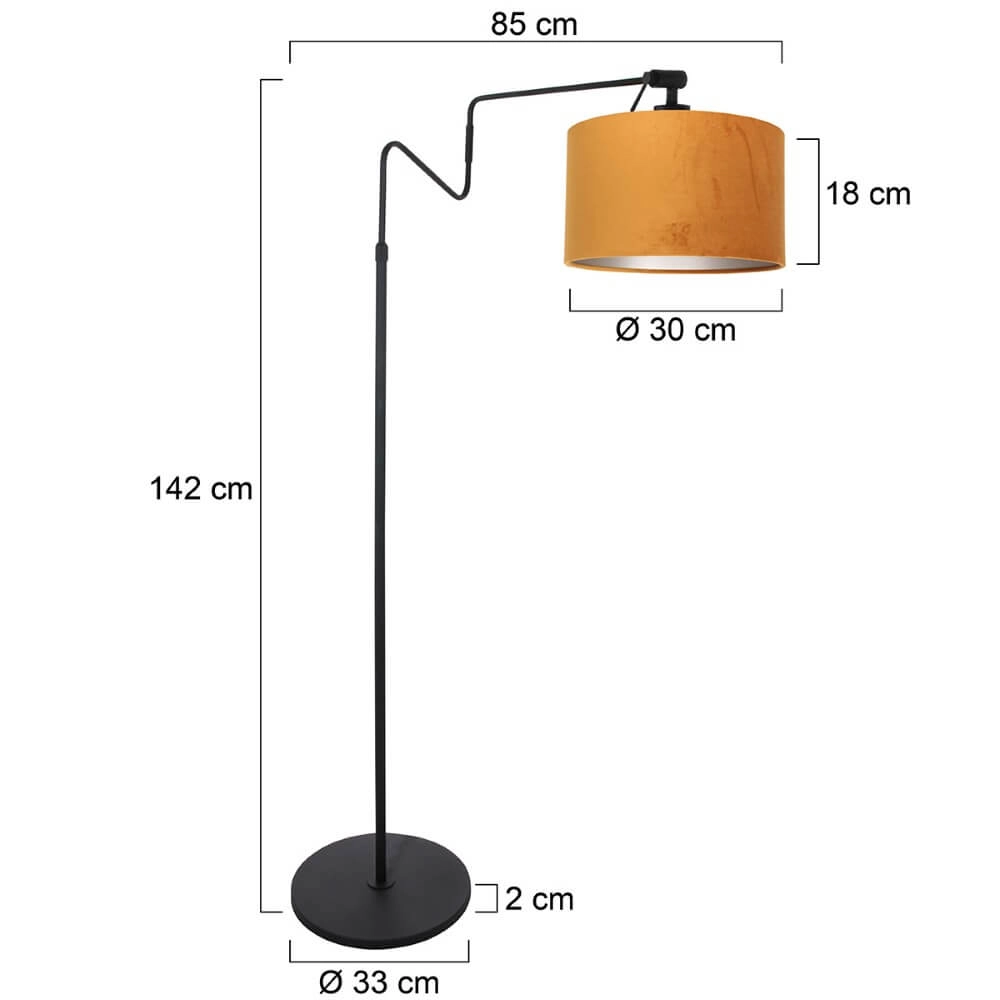 Staande leeslamp Linstrom met gouden kap Steinhauer 8712746172317