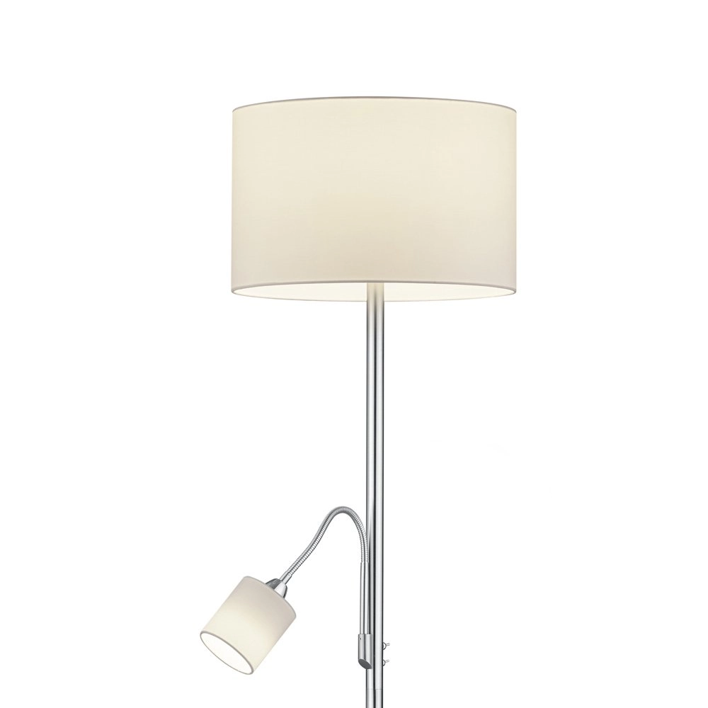 Leeslamp Hotel 2-lichts metaalgrijs met witte kap Trio 4017807433654