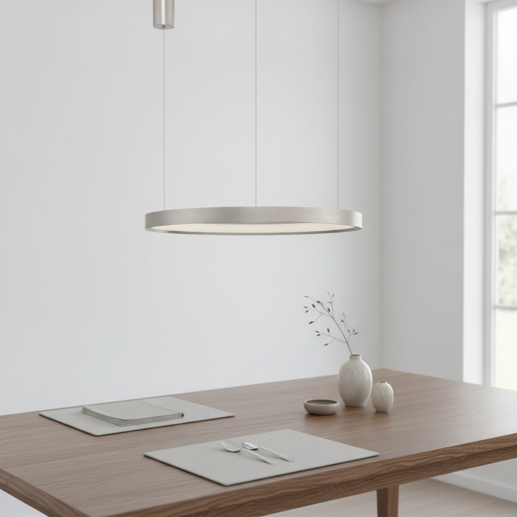 Ronde hanglamp Perrine zilvergrijs Ø 60cm
