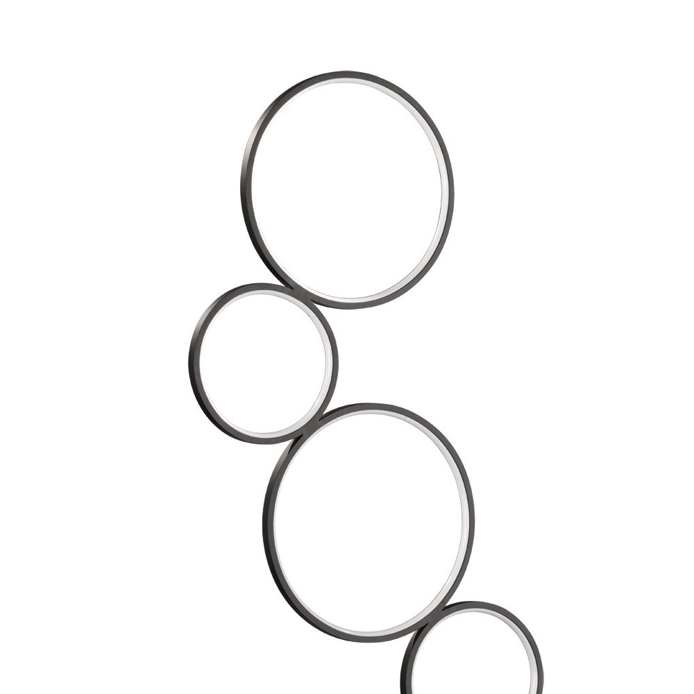 Vloerlamp Rondo 5-rings zwart Trio 4017807423853