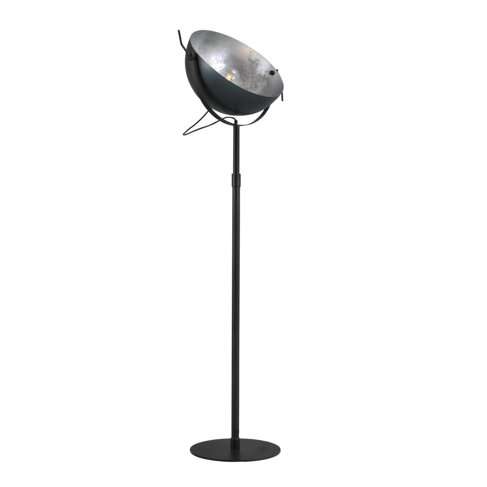 Staanlamp Industria 175 gunmetal met zilver