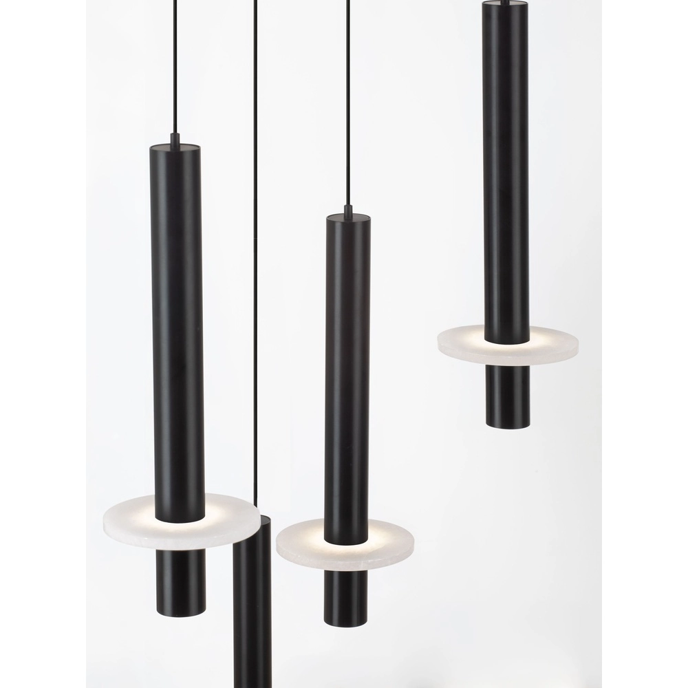 Design hanglamp Noemi zwart met wit Ø 62cm Lyora 5212063503298