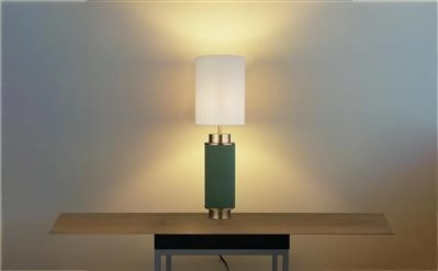 Tafellamp Flask 72cm nikkel met vintage groen Searchlight 5053423190426