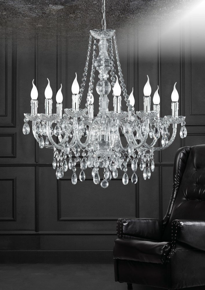 Lamp Luster Crystal 77cm 10-lichts met kristal Trio 4017807138825