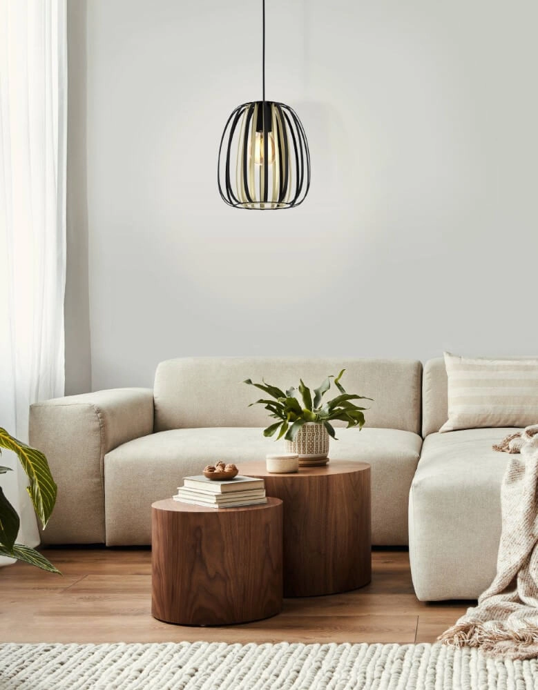 Hanglamp Ø 25,5cm Encinitos zwart met goud Eglo 9002759996659
