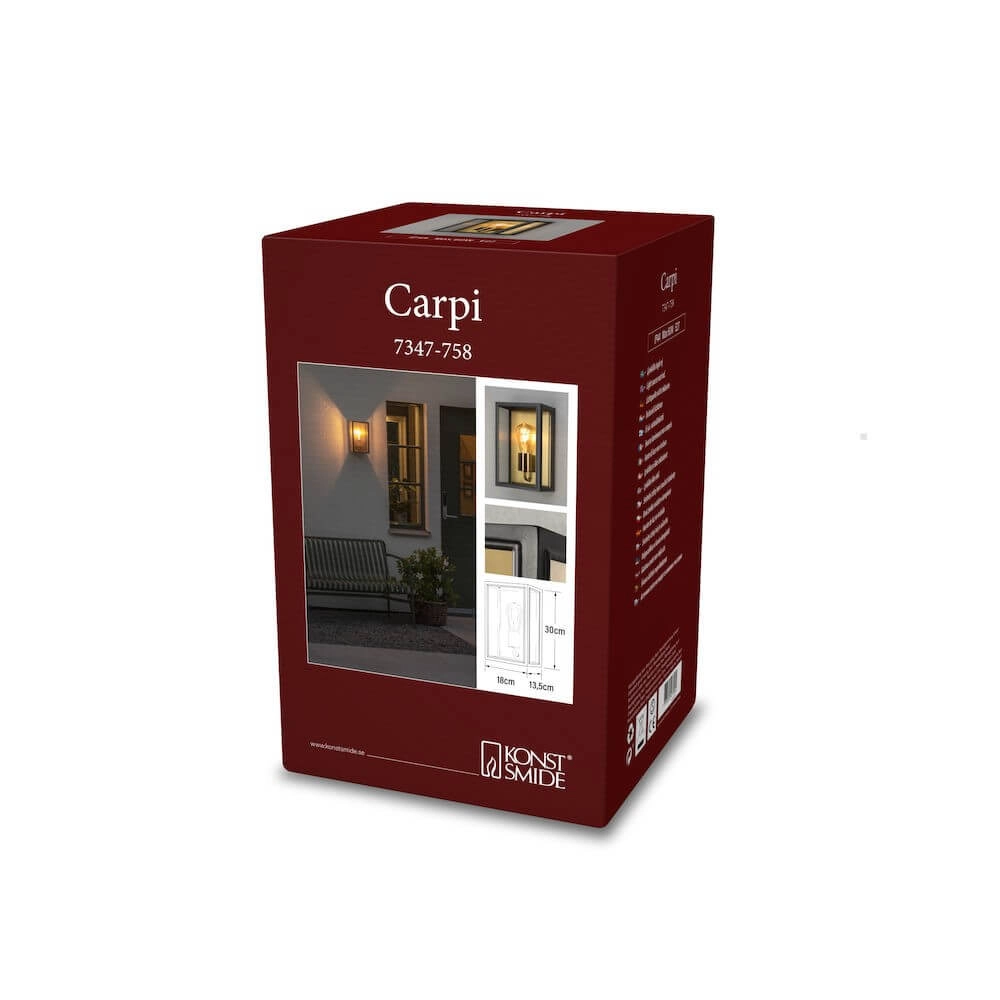 Buitenlamp Carpi zwart met goud KonstSmide 7318303477584