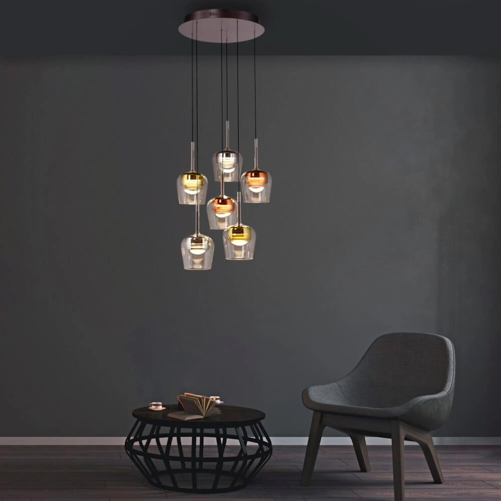 6-lichts hanglamp Q-Kon meerdere kleuren Paul Neuhaus 4012248383872