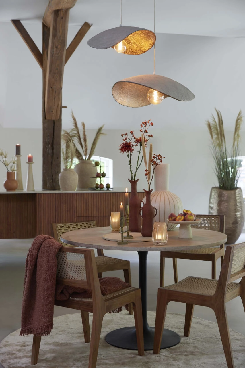 Zandkleurige hanglamp Lonia 71cm
