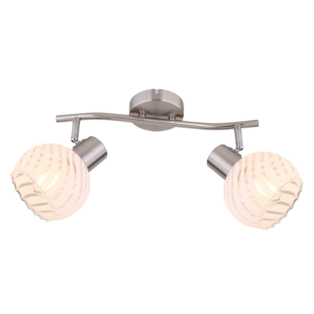 Plafondlamp Willy nikkel 2-lichts Globo 9007371406104