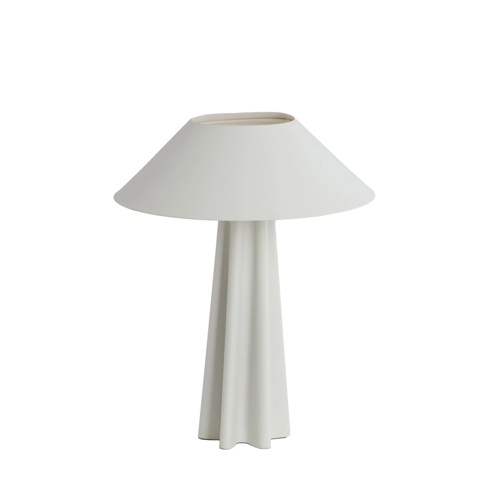 Witte schemerlamp Cukai met metalen kap
