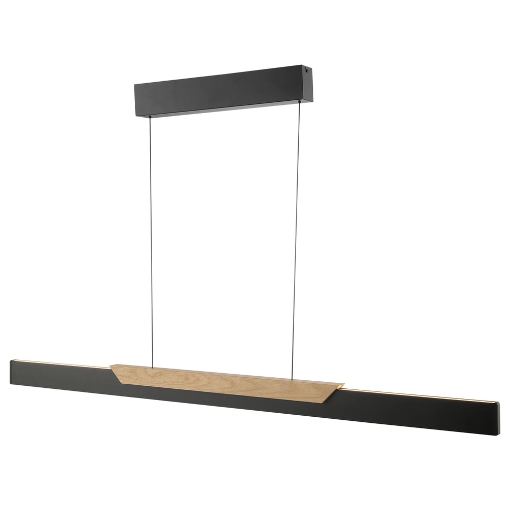 Design hanglamp Arcus zwart met hout Brilliant 4004353463549