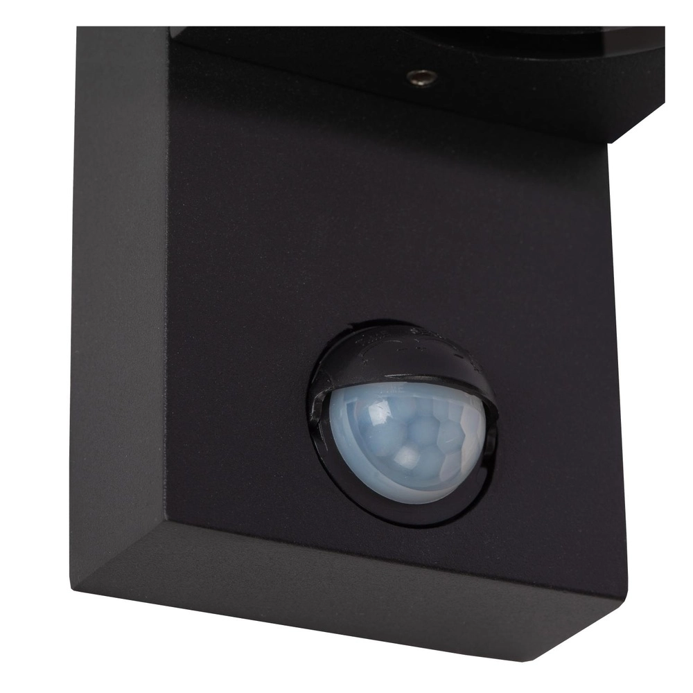 Design wandspot Zaro enkel zwart met sensor Lucide 5411212690128