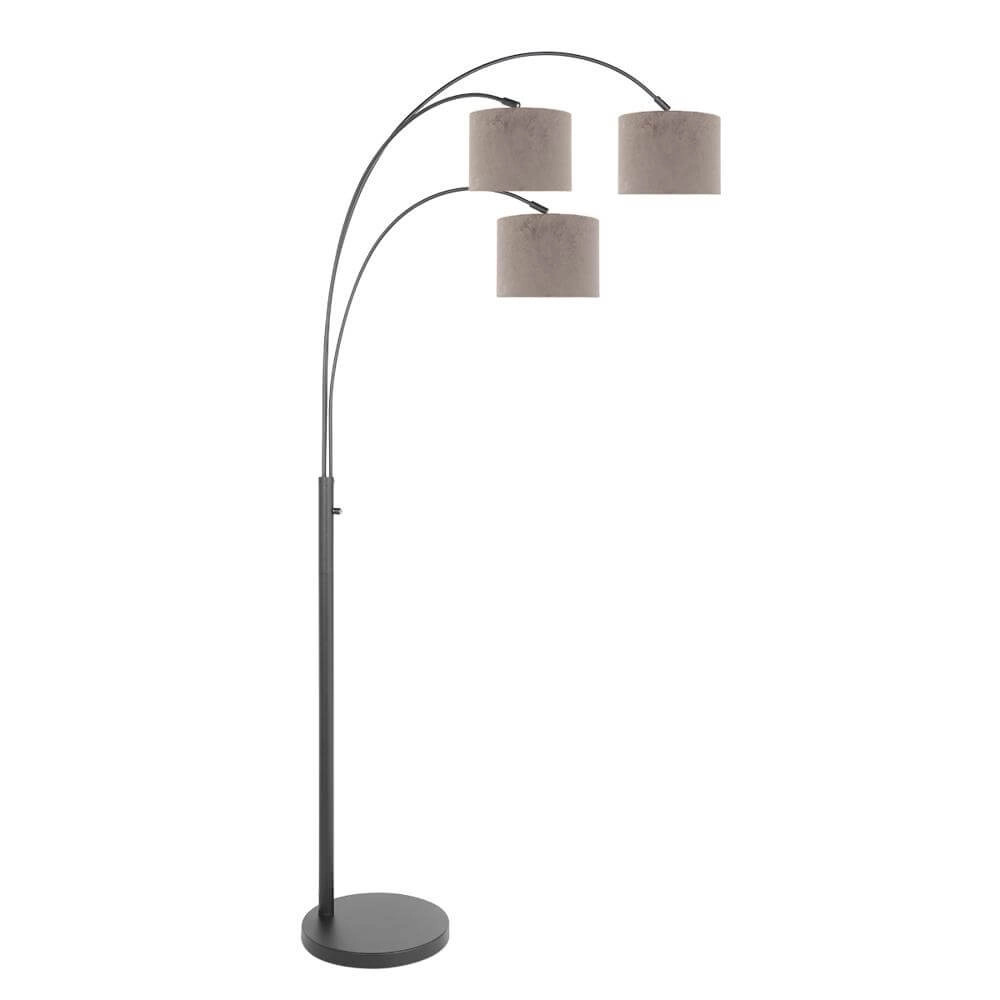 Vloerlamp Sparkled Light zwart met taupe kappen