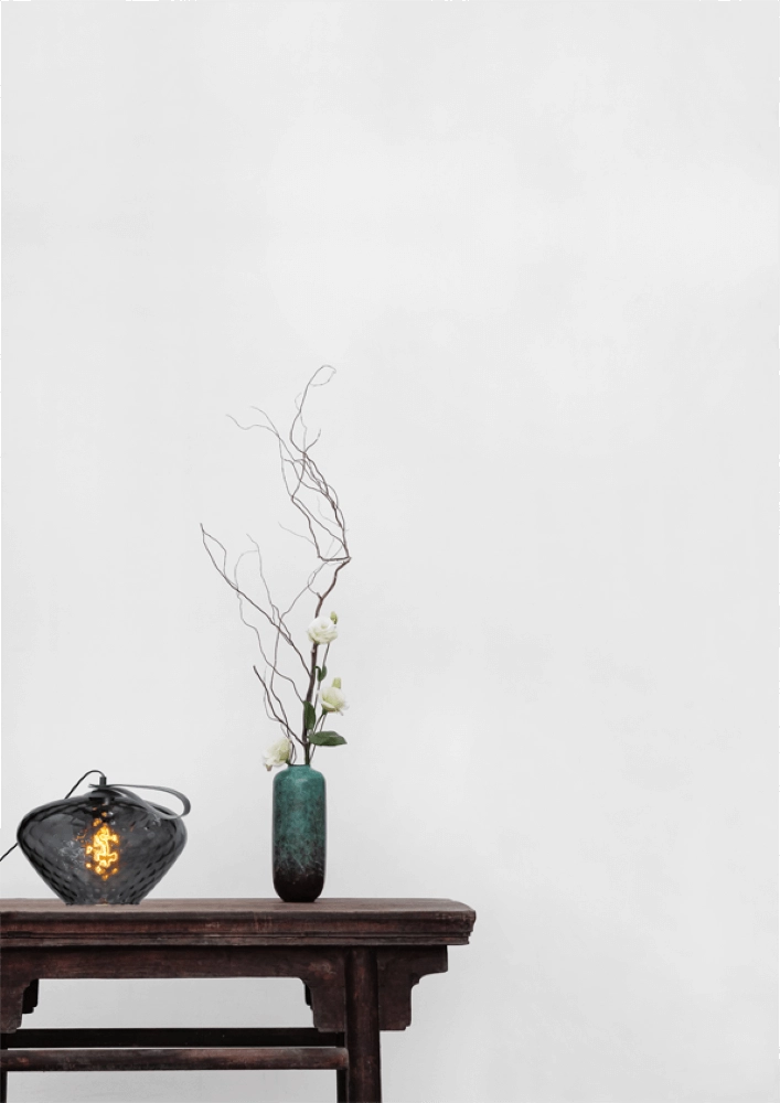 Tafellamp Porto Carry met Blossom smoke glas Masterlight 8718121271323