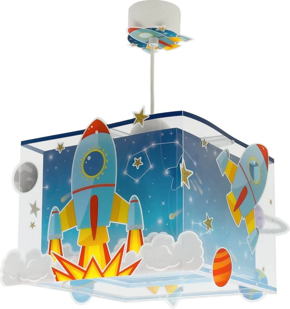 Hanglampje Rocket blauw met wit