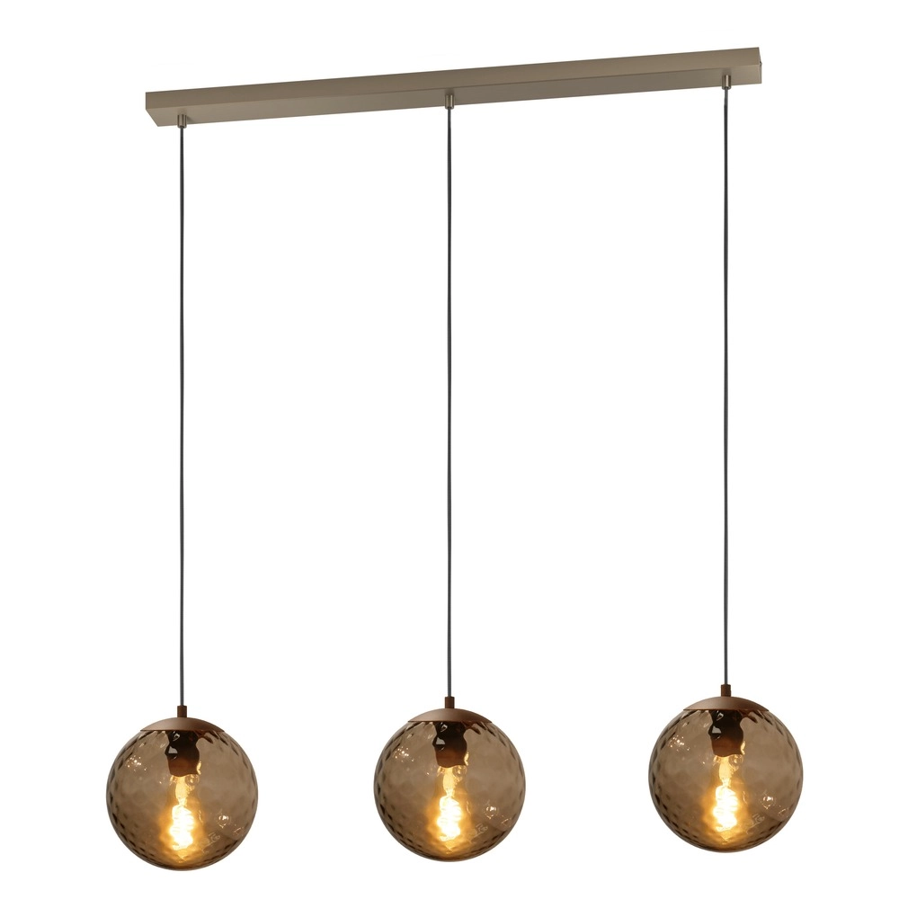 3-lichts hanglamp Rondo 2 donker brons