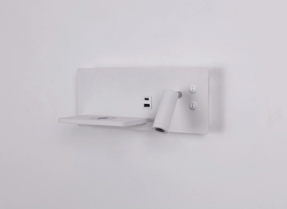 Bedlampje Charge rechts wit met draadloze oplader Artdelight 8720701103658